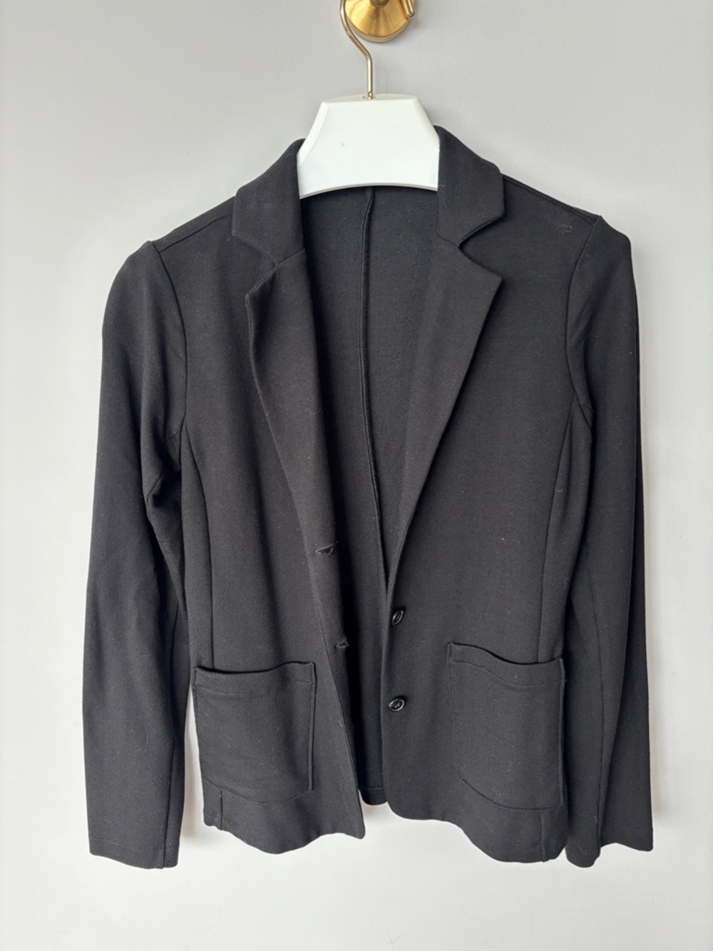 Tahari Black Knit Open-Front Stretchy Blazer